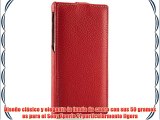 StilGut UltraSlim Case funda de cuero genuino para el Sony Xperia Z1 plegable rojo
