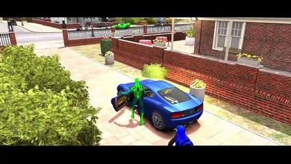 SPIDERMAN Colors Green & Blue Spider-Man Nursery Rhymes Finger Family (Songs for Children w/ Action)