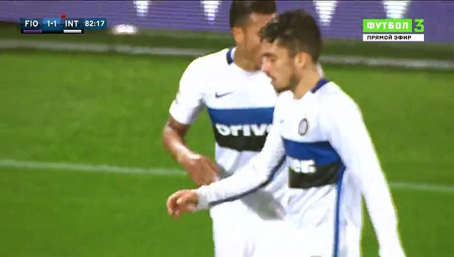 Alex Telles Red Card - Fiorentina 1-1 Inter Milano Serie A - 14.02.2016