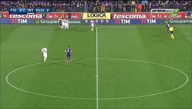 Mauro Zárate Red Card - Fiorentina 2-1 Inter Milano Serie A 14.02.2016