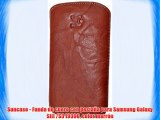 Suncase - Funda de cuero con pestaña para Samsung Galaxy SIII /S3 i9300 color marrón