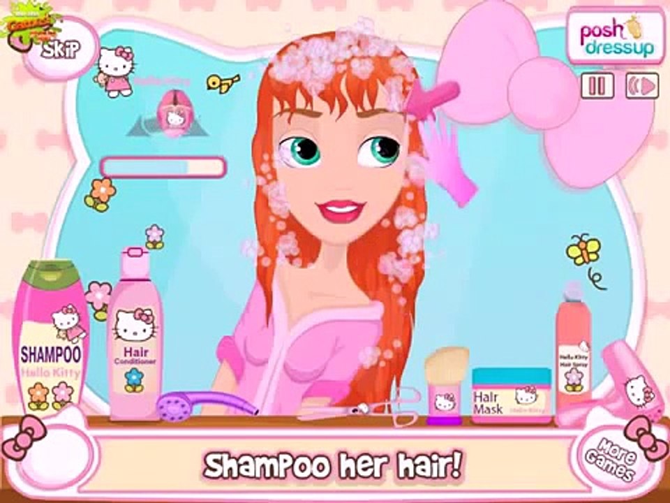 hello kitty beauty secrets video makeover and dress up video game for girls jeux de fille baby games