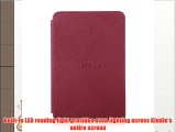 Mulbess® Amazon Kindle 4 Funda de cuero Piel Genuina con luz Amazon para Kindle 4 color Rojo