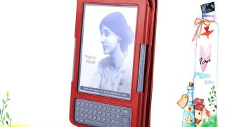 DURAGADGET Funda/Cubierta Roja De Piel Auténtica Con Soporte Ajustable Para Amazon Kindle Keyboard