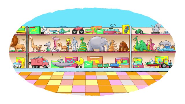 Мультик - Раскраска. Учим Цвета - Мультик про игрушечные машинки - Раскраска про магазин игрушек.