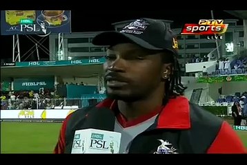 chris gayle AGINST SAY Don't blush Tom .