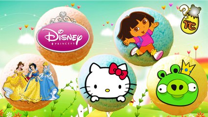 5 SURPRISE BATH BALLS: HELLO KITTY, DORA, ANGRY BIRDS & DISNEY PRINCESS | Toy Collector