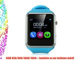 Vktech-ZGPAX S79 360MHZ Reloj Inteligente Bluetooth Sincorización Teléfono-Plata Azul