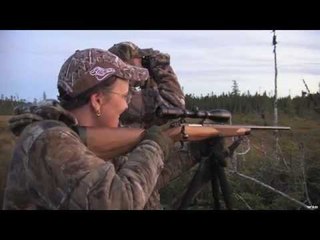 Lady Takes Down Moose in Newfoundland