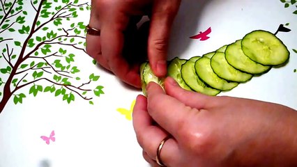 Цветок из огурца! Роза! Flower of cucumber! Rose!