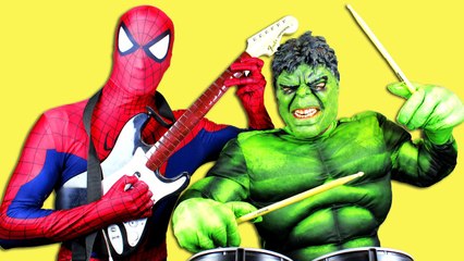 Spiderman vs Joker vs Hulk in Real Life! Spiderman & Hulk in Music Battle with Joker Superhero Movie (1080p)