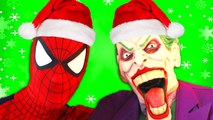 Spiderman vs Joker with Santa Claus! Superhero Fun Fight Movie IN REAL LIFE! (1080p)