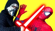 Spiderman vs STAR WARS Kylo Ren vs Deadpool in Real Life! Superhero Fights and Fun Movie (1080p)