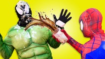 Spiderman vs Venom disguised as Hulk - Spiderman Prank in Real Life - Superhero Funny Movie (1080p)