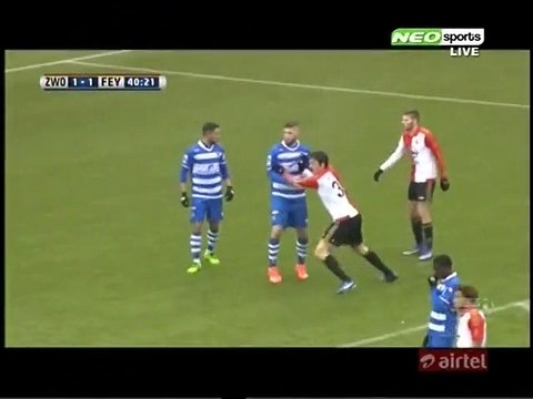 1-1 Sven van Beek Goal - PEC Zwolle v. Feyenoord 14.02.2016 HD