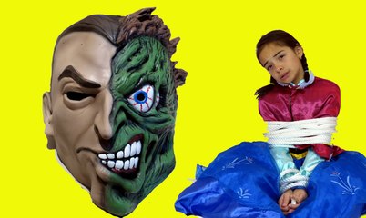 TWOFACE VS SPIDERGIRL VS FROZEN ANNA Kidnapped Fun Superhero Kids Movie in Real Life (720p)