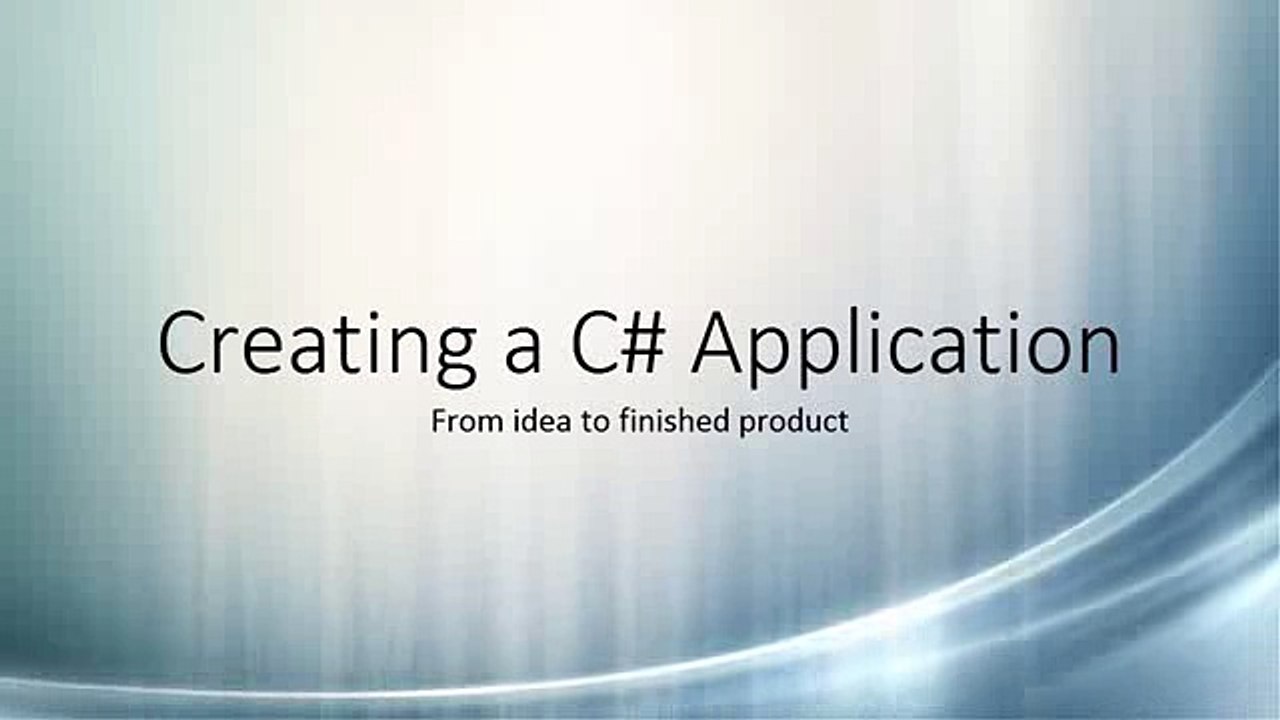 Creating a C# Application_clip1