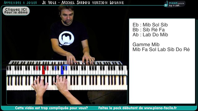Apprendre je vole version LOUANE (Michel Sardou) - Tuto Piano + Partition