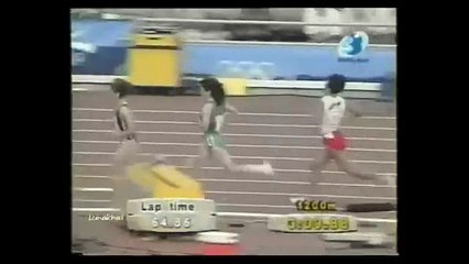 Medaille d'or de Hassiba Boulmerka du 1500m au Jeux Olympique BARCELONE 1992