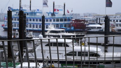 Morgens auf der Elbpromenade...