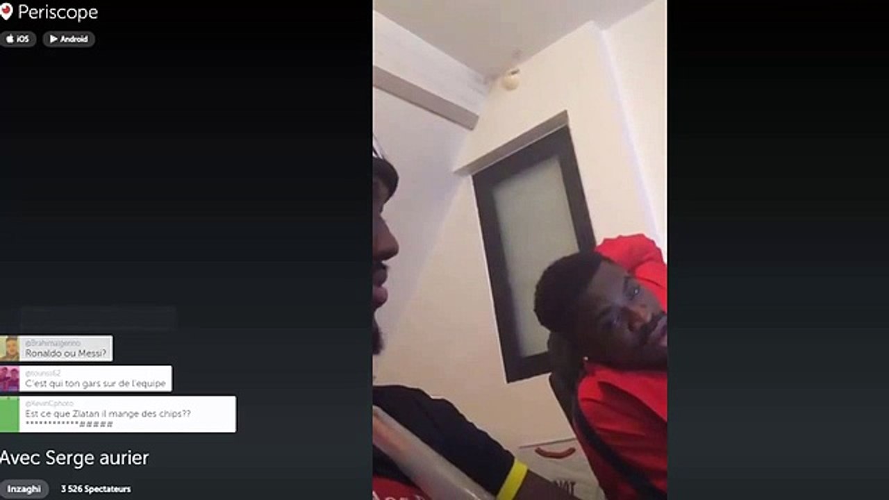Serge Aurier traite Laurent Blanc de fiotte (Periscope)