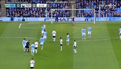 kompany  super  fre  kick  0-0  man.city  vs  tottenham  14-02-2016