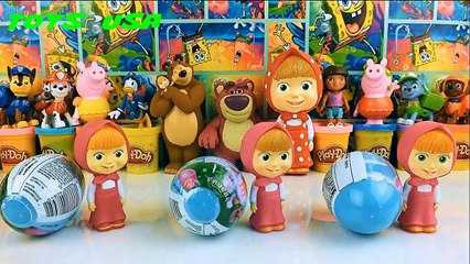 Peppa Pig Свинка Пеппа Маша и Медведь Masha i Medved open M&M Surprise Eggs Toys