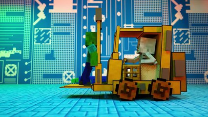 MINECRAFT ANIMATION SkeleGUN and ZOMBIE Dexter and Dee Dee Style Dance