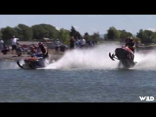 Snowmobile on Water Racing
