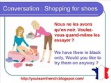 French Lesson 156 - Shopping Buying shoes - Dialogue Conversation   English subtitles