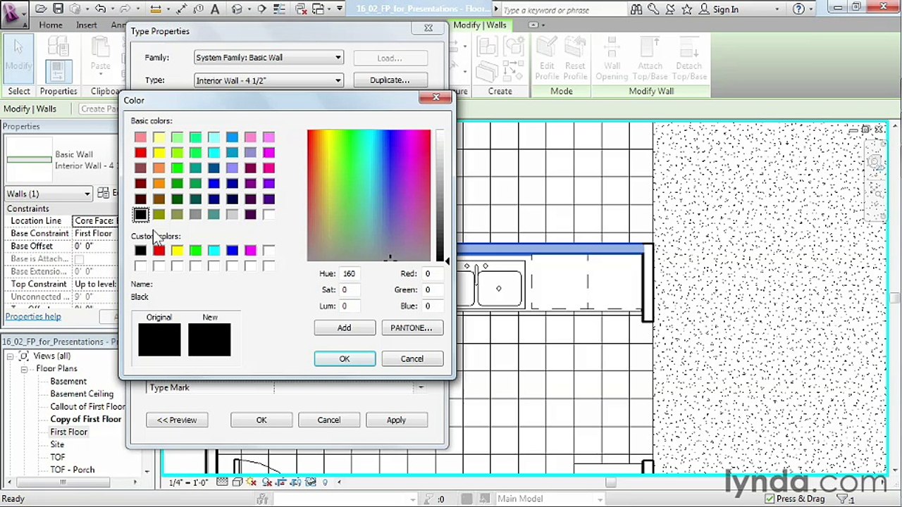 16 02. Creating floor plans for presentations - House in Revit Architecture