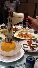 Crazy or Amazing girl eating scorpions