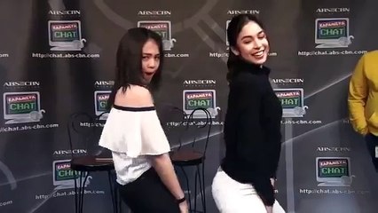 Julia Barretto and Janella Salvador bubble butt shakes