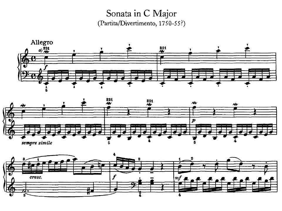 J. Haydn.Sonata n.º 10 en do mayor, Hob. XVI/1 I Allegro.
