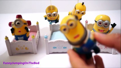 Jumping On the Bed | 5 Little Minions Jumping Nursery Rhymes song video for kids