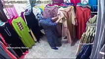 سرقة محل لبيع الملابس في واضحة النهار من طرف إمرأة لمغاربة عالم