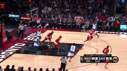 Durant Slams Off The Backboard - West vs East - February 14, 2016 - NBA All-Star Weekend 2016 -