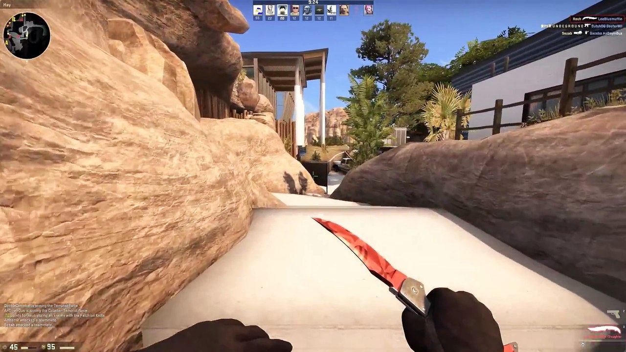CS GO - Falchion Knife (Slaughter) Gameplay
