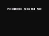 Read Porsche Boxster - Models 1996 - 2003 PDF Free