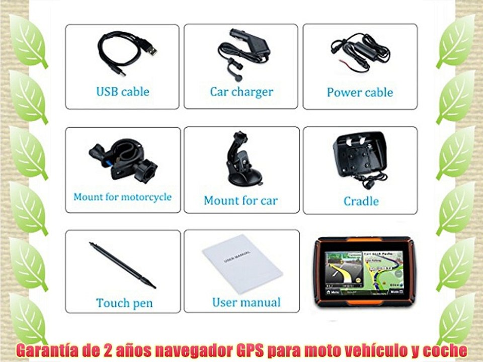 Excelvan W-40 Navegador GPS Bluetooth para Motos Coches Vehículos 4.3 (Impermeable IPX7 8Gb