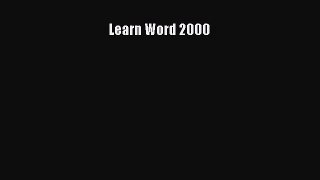 Read Learn Word 2000 Ebook Free