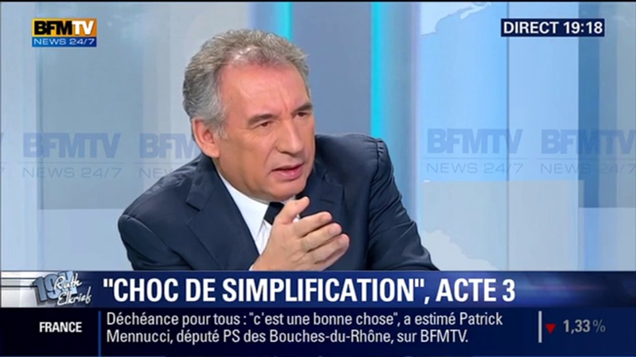 François Bayrou, invité de Ruth Elkrief sur BFMTV - 030216