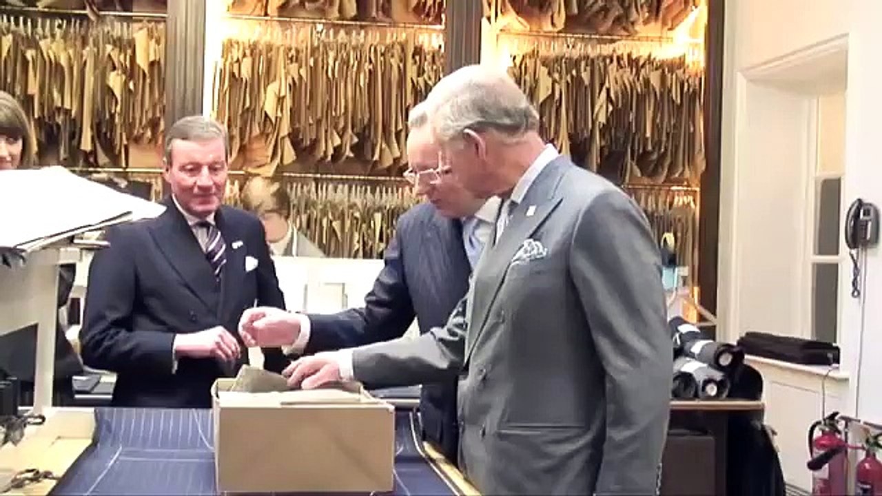 The Prince of Wales visits Savile Row tailor Anderson & Sheppard
