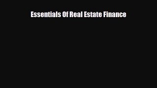 PDF Essentials Of Real Estate Finance PDF Book Free