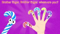 Candy Cane and Peppermint Sticks Finger Family / Nursery Rhymes