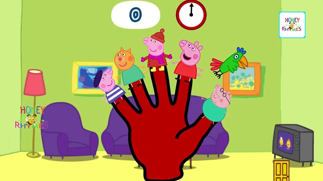 [For kids]Peppa Pig Five Finger Family Nursery Rhymes 3D Cartoon Animation Nursery Song Fo