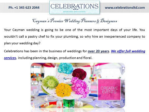 We Offer Full Wedding Services, Including Planning, Design, Production and Floral