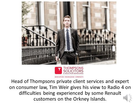 Consumer law expert Tim Weir speaks to Radio 4's consumer affairs programme You and Yours