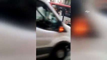 Halk otobüsündeki yangını sezen sürücünün gayreti faciayı önledi