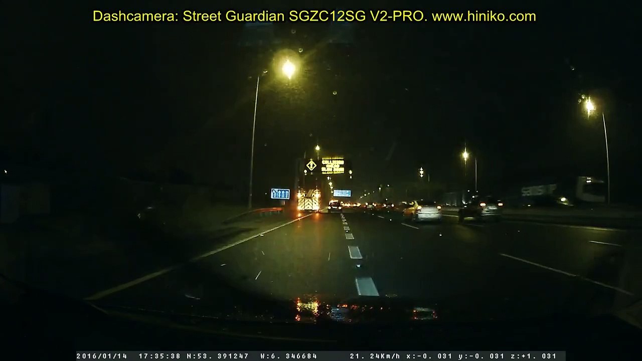 3-car pile crash on M50 Northbound Motorway 14.01.2016 ( aftermath )